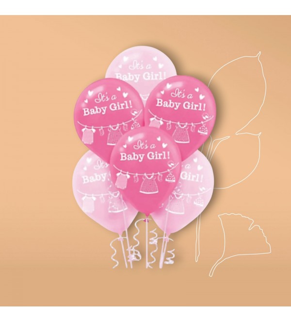 Kız Bebek 6Lı Helyum Balon (Ek Ürün Olarak Satılır)